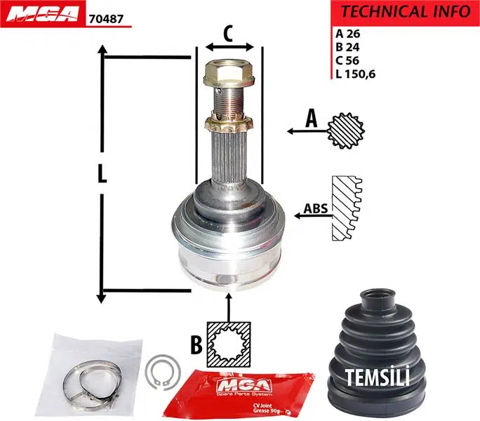 AKS KAFA DIS-(TOYOTA CORONA 92/97 AT191 3S ) (26x24x56) 4341020540