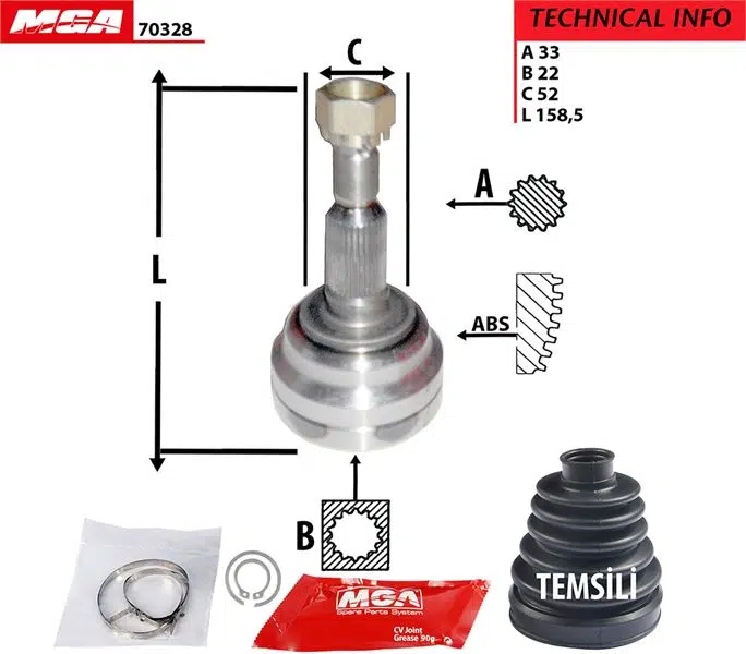 AKS KAFASI DIS OPEL ASTRA G ZAFIRA A 33×22X52 374002