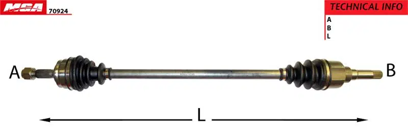 AKS SAG (CITROEN C ELYSEE 1.2 1.6/PEUGEOT 301 1.2 1.6) (21x22x882mm) 9803966380