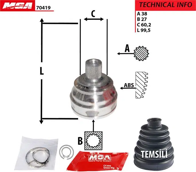 DIS AKS KAFASI-ABS SIZ (VW TRANSPORTER 91-04) 701498099B