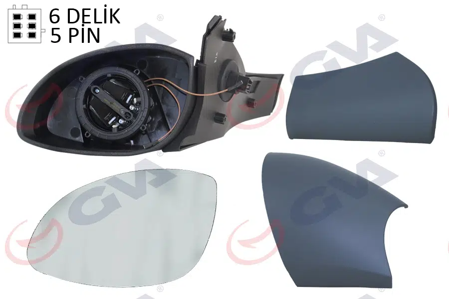 DIŞ DİKİZ AYNASI SOL VECTRA B 96> ELEKTRİKLİ ISITMALI KONVEKS 5 FİŞ VM-166EHL 1428717 6428015-1428657-1428819